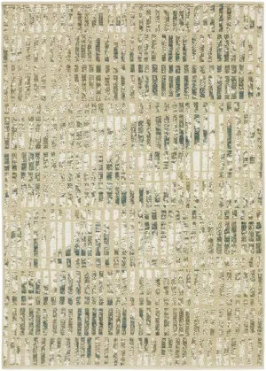 Oriental Weavers Reed Area Rug - RE12W - 2'3" x 7'6" - in Beige/Blue - Modern Style, Stain Resistant, Family and Pet Friendly, Entryway, Hallway Runner Rug