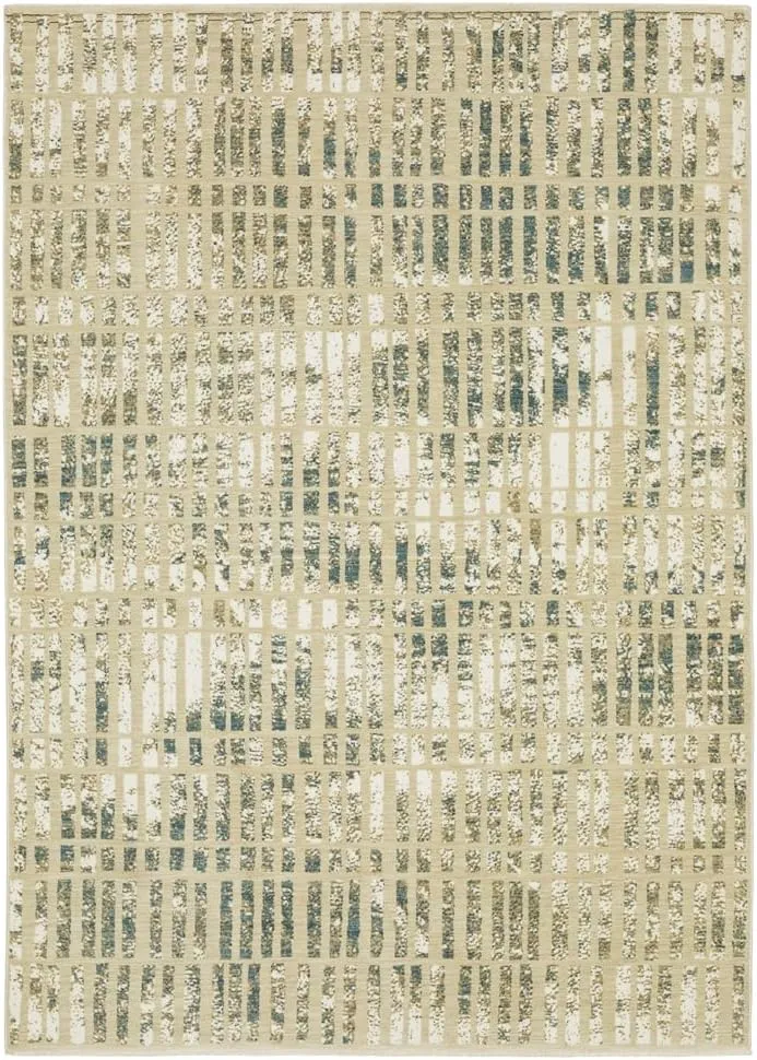 Oriental Weavers Reed Area Rug - RE12W - 2'3" x 7'6" - in Beige/Blue - Modern Style, Stain Resistant, Family and Pet Friendly, Entryway, Hallway Runner Rug
