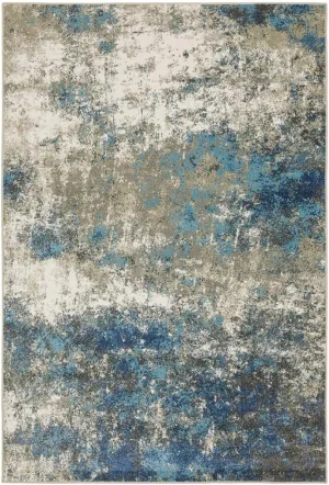 Oriental Weavers Venice Area Rug - 4332U - 5'3" x 7'3" - in Blue/Grey - Modern Style, Stain Resistant, Family and Pet Friendly, Bedroom, Office Rug