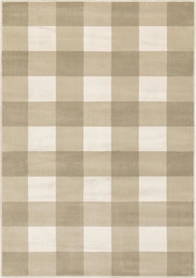 Oriental Weavers Georgia Area Rug - 678A0-3'10" x 5'5" - in Beige/Ivory - Modern Farmhouse Style, Stain Resistant, Family and Pet Friendly, Entrway, Bedroom Rug