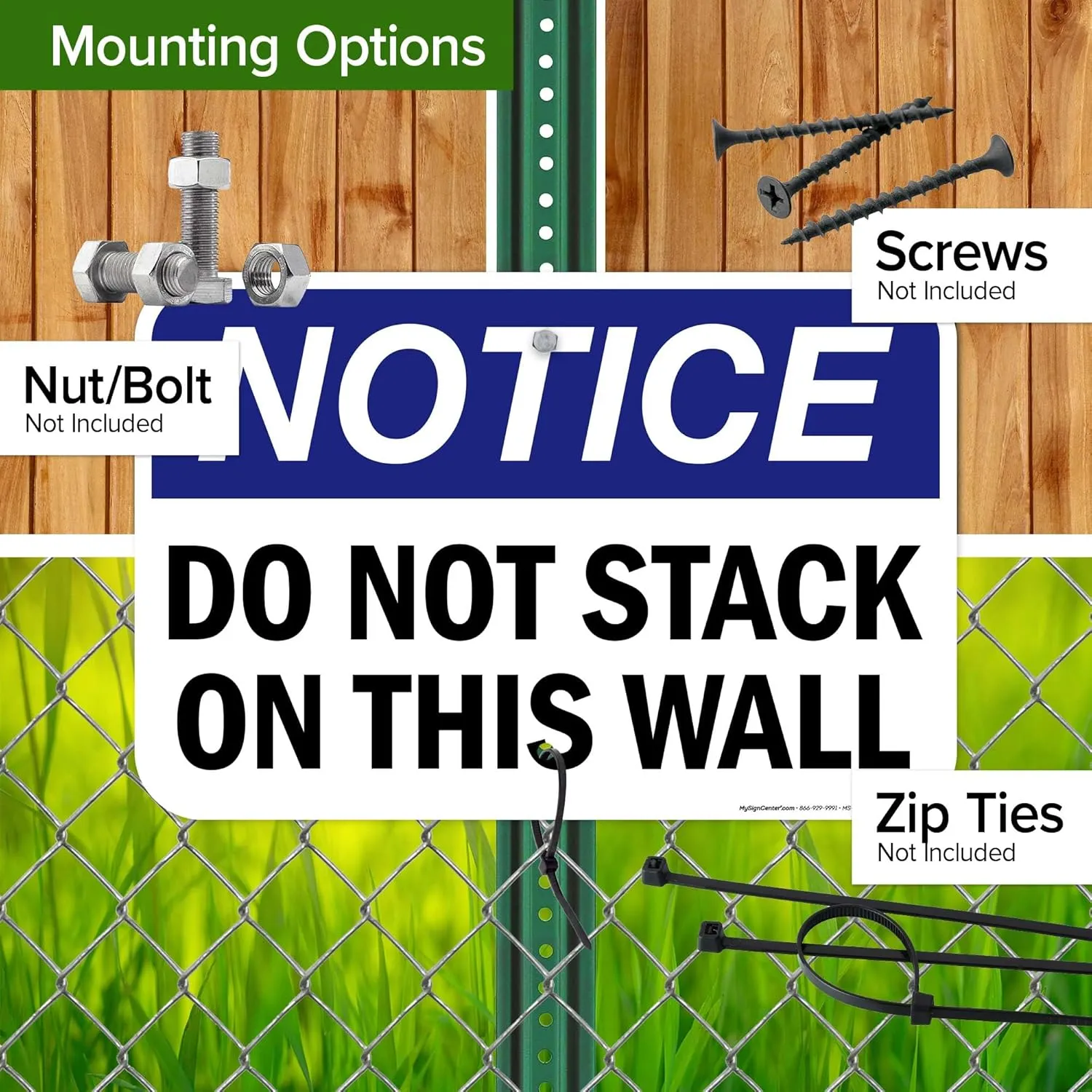 OSHA Notice Do Not Stack On This Wall Sign, 12x18 Inches, Rust Free .063 Aluminum, Fade Resistant, Made in USA by My Sign Center