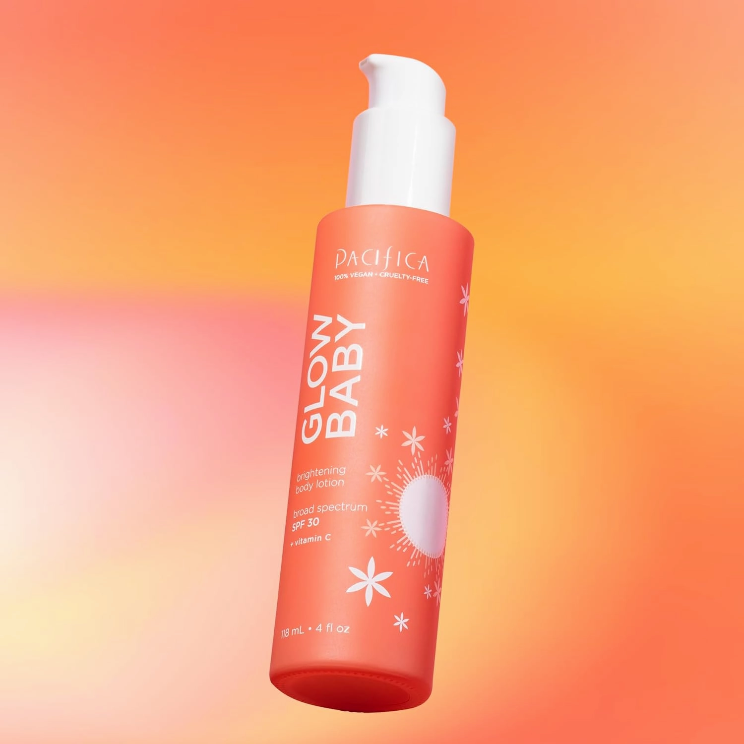 Pacifica Glow Baby Vitamin C SPF 30 Body Lotion – Brightening Daily Moisturizer   Broad Spectrum Sun Protection, Hydrating No White Cast Sunscreen for Glowing Skin, Clean Vegan & Cruelty-Free Skincare