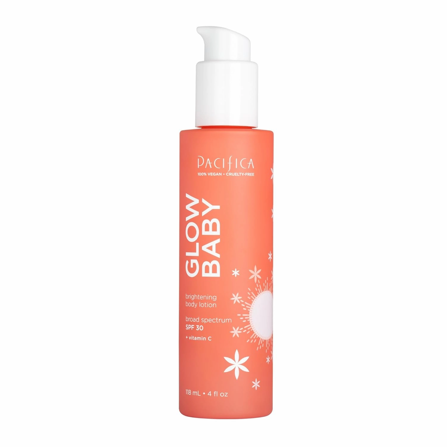 Pacifica Glow Baby Vitamin C SPF 30 Body Lotion – Brightening Daily Moisturizer   Broad Spectrum Sun Protection, Hydrating No White Cast Sunscreen for Glowing Skin, Clean Vegan & Cruelty-Free Skincare