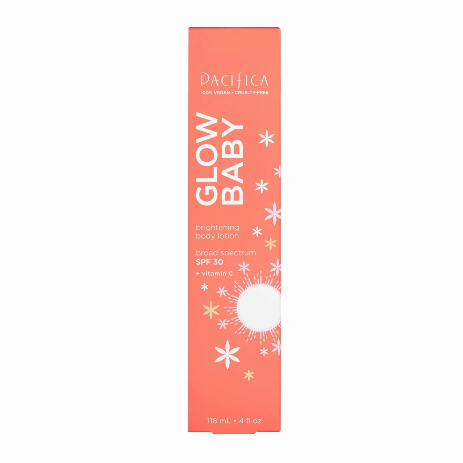 Pacifica Glow Baby Vitamin C SPF 30 Body Lotion – Brightening Daily Moisturizer   Broad Spectrum Sun Protection, Hydrating No White Cast Sunscreen for Glowing Skin, Clean Vegan & Cruelty-Free Skincare