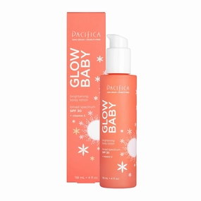 Pacifica Glow Baby Vitamin C SPF 30 Body Lotion – Brightening Daily Moisturizer   Broad Spectrum Sun Protection, Hydrating No White Cast Sunscreen for Glowing Skin, Clean Vegan & Cruelty-Free Skincare