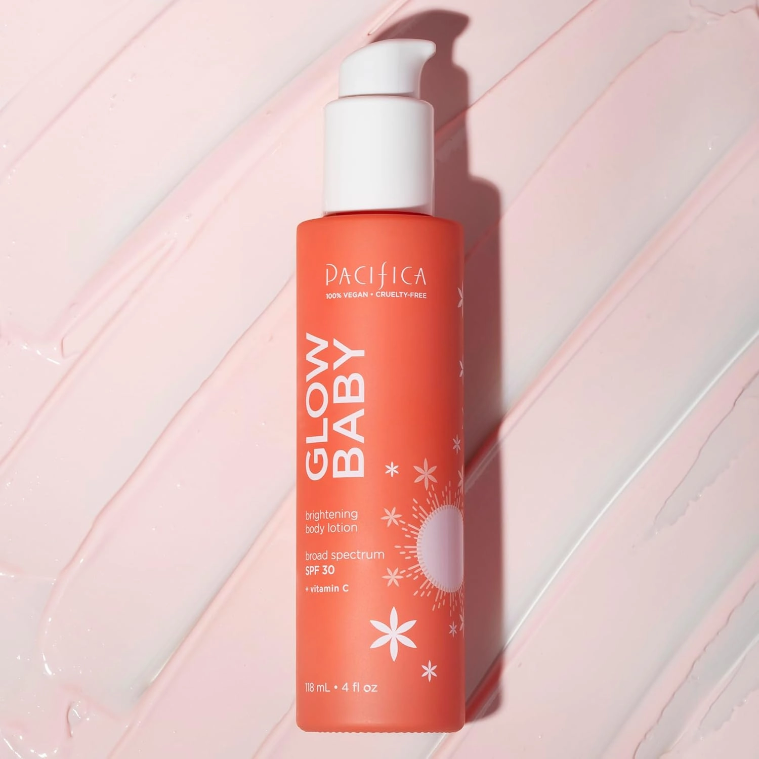 Pacifica Glow Baby Vitamin C SPF 30 Body Lotion – Brightening Daily Moisturizer   Broad Spectrum Sun Protection, Hydrating No White Cast Sunscreen for Glowing Skin, Clean Vegan & Cruelty-Free Skincare