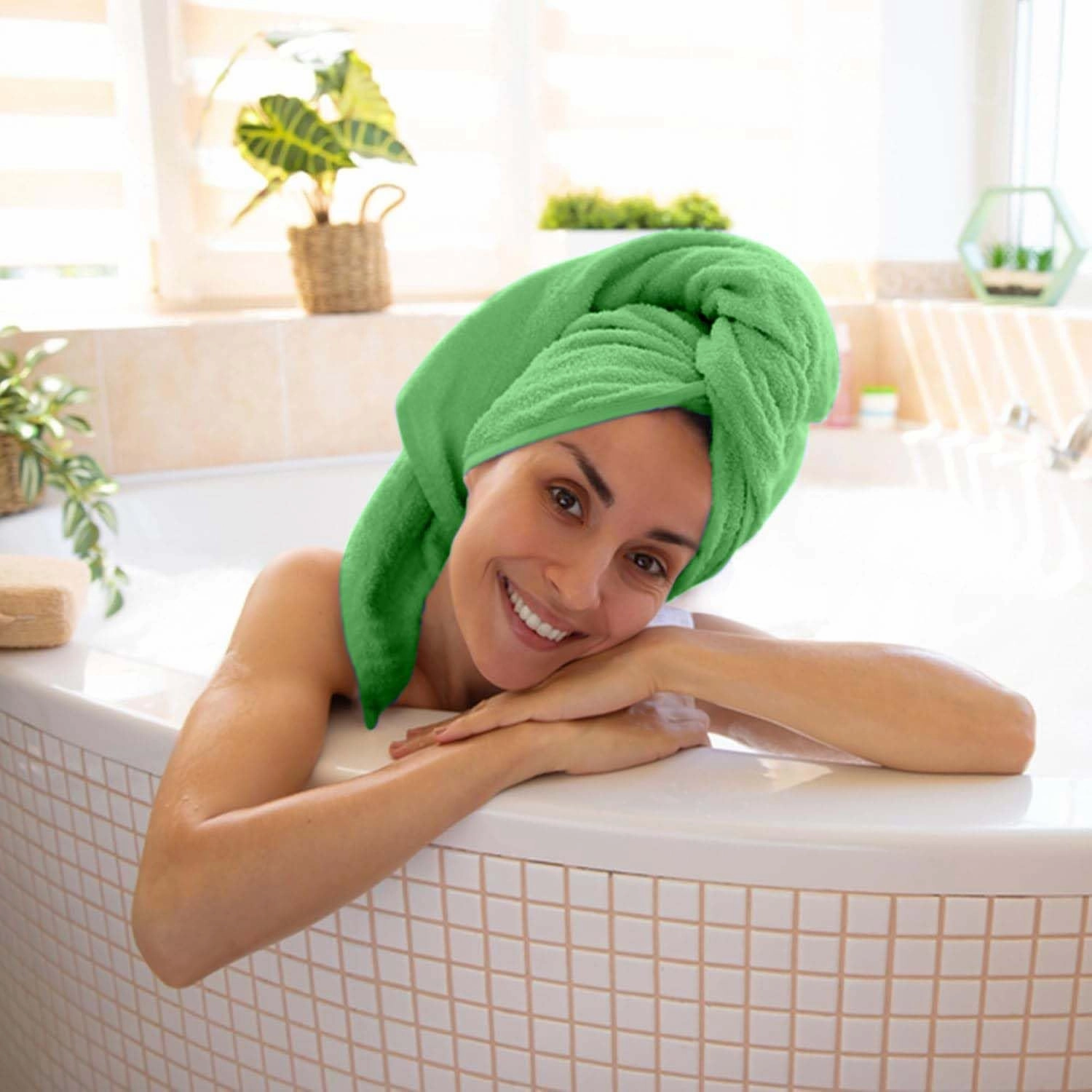 Pack of 6 Bath Towels 27 x 54 Inches, 100% Cotton, Larger & Lighter Weight, Quicker to Dry, Super Soft and Absorbent, Perfect for Bathroom (Light Green, Pack of 6 (27''x54''))
