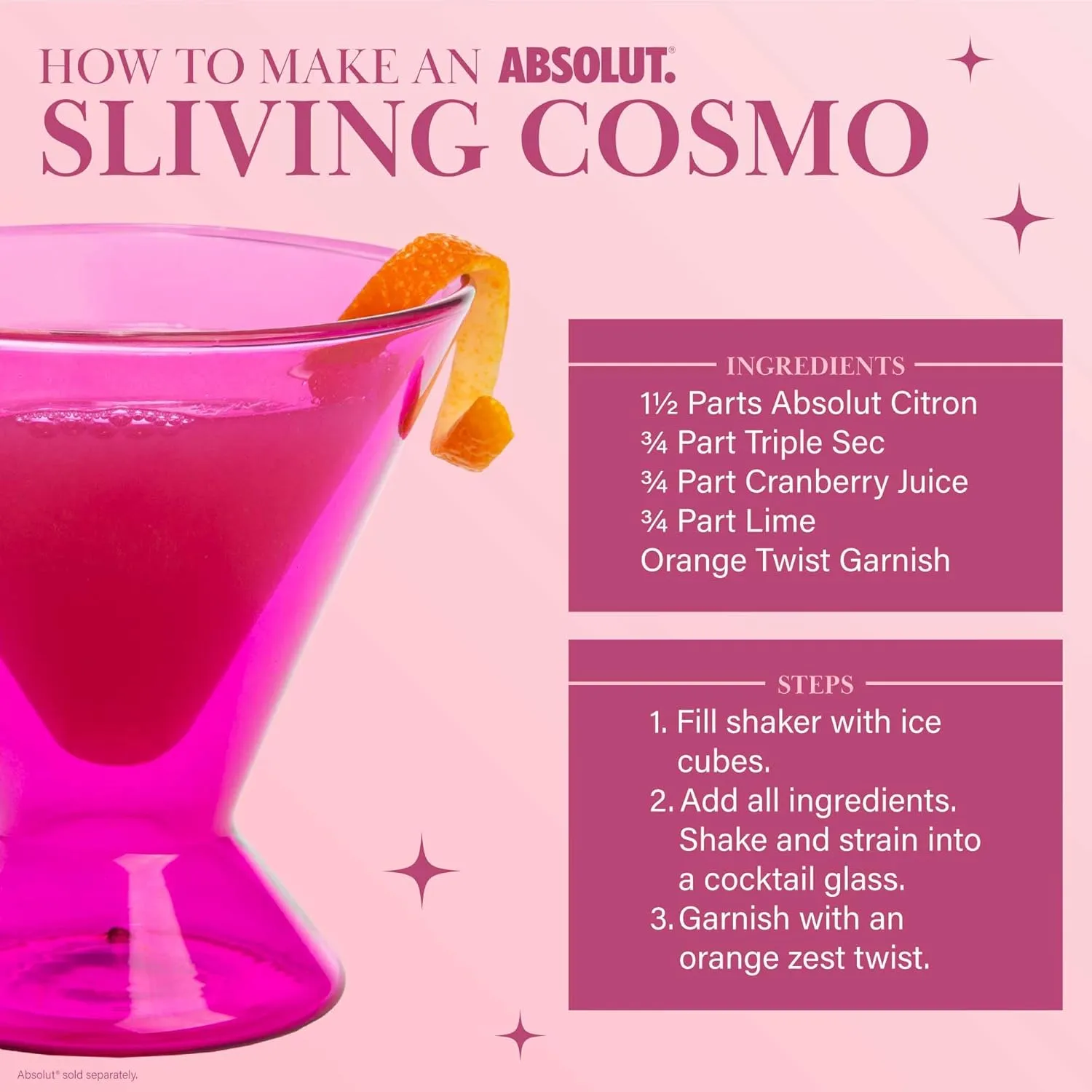Paris Hilton 2-Piece Martini Glass Set, Double Wall Glass Design, Great for Martinis, Cocktails, Cosmopolitans, Margaritas, 7-Ounce, Hot Pink