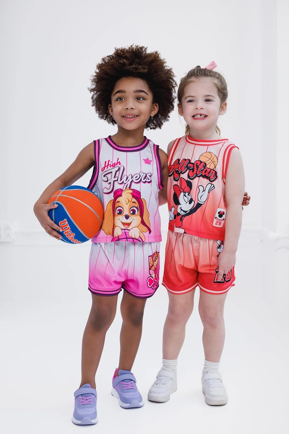 Paw Patrol Mesh Jersey Athletic Tank Top and Basketball Shorts Outfit Set Toddler to Big Kid Sizes (2T - 10-12)