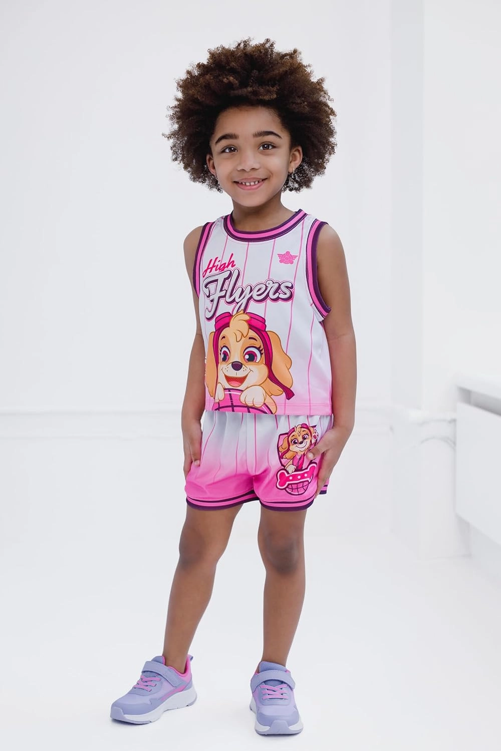 Paw Patrol Mesh Jersey Athletic Tank Top and Basketball Shorts Outfit Set Toddler to Big Kid Sizes (2T - 10-12)