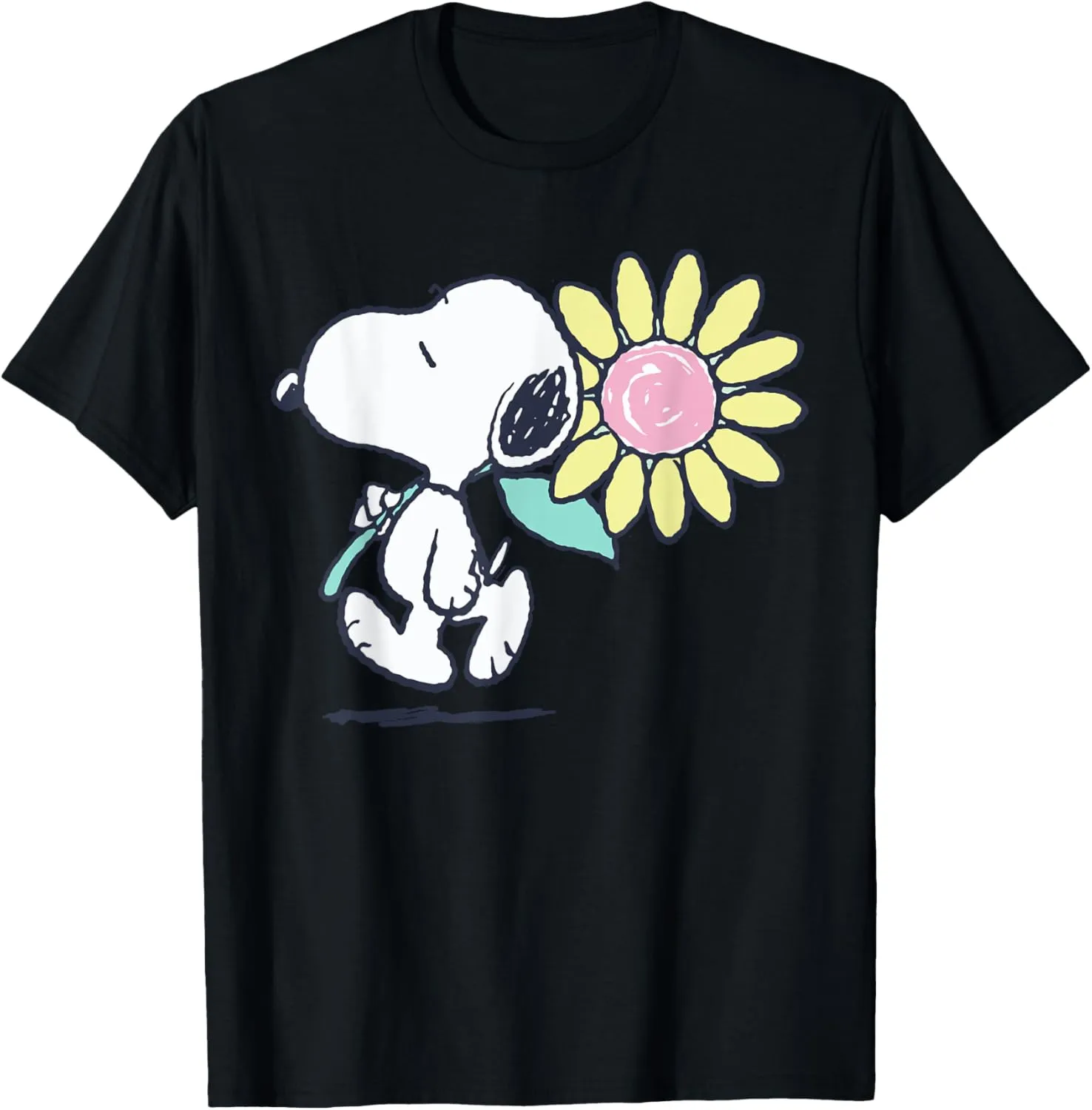 Peanuts Snoopy Pink Daisy Flower T-Shirt