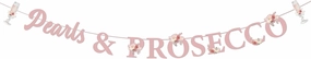 Pearls and Prosecco Banner, Pearls Bridal Shower Party Decorations Floral Champagne Bachelorette Banner Floral Cocktail Bride Decoration for Women Bridal Shower Bachelorette Supplies