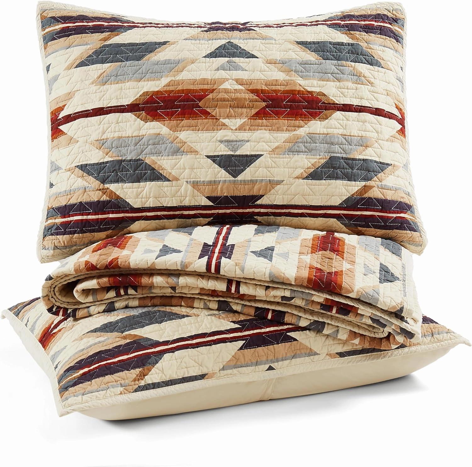 PENDLETON Prairie Springs Twin XL Quilt Set Vibrant Farmhouse Decor Bedding for All sesons, Boho Geometric Bedspread for Bedroom, Guestroom, Nursing Room, Twin, Tan