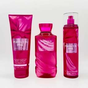 PERFECT IN PINK 3-Piece Bath Set | Ultimate Hydration Body Cream, Body Wash and Fine Fragrance Mist