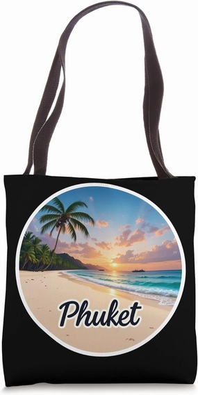 Phuket Beach Thailand Vintage Sunset Exotic Summer Souvenir Tote Bag