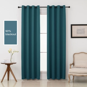 Pickluc Grommet Blackout Curtains 84 Inches Long 2 Panels, Light Blocking Window Drapes for Living Room, Thermal Insulated, Noise Reduction,Bluestone, 52" Wide x 84" Length