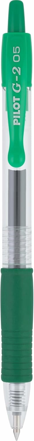 Pilot, G2 Premium Gel Roller Pens, Extra Fine Point 0.5 mm, Pack of 12, Green