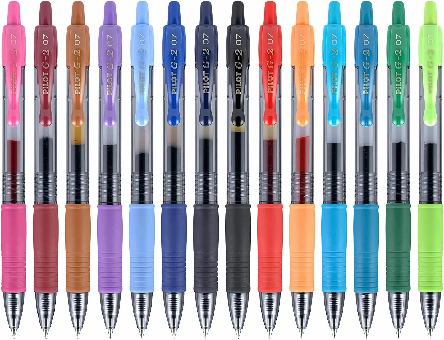 Pilot, G2 Premium Gel Roller Pens, Fine Point 0.7 mm, Assorted Colors, Pack of 14