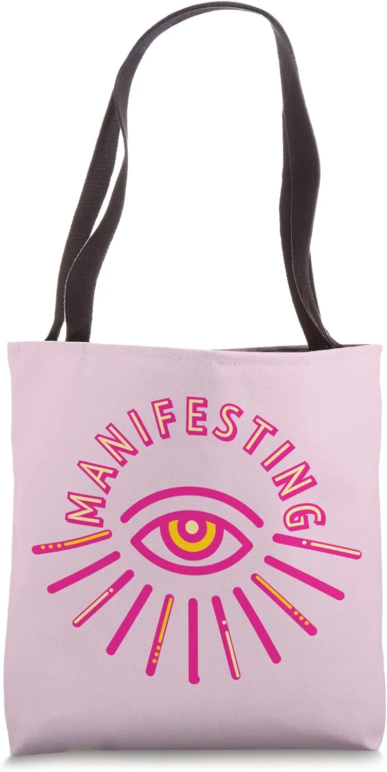 Pink Manifesting Eye Law of Attraction Apparel Tote Bag