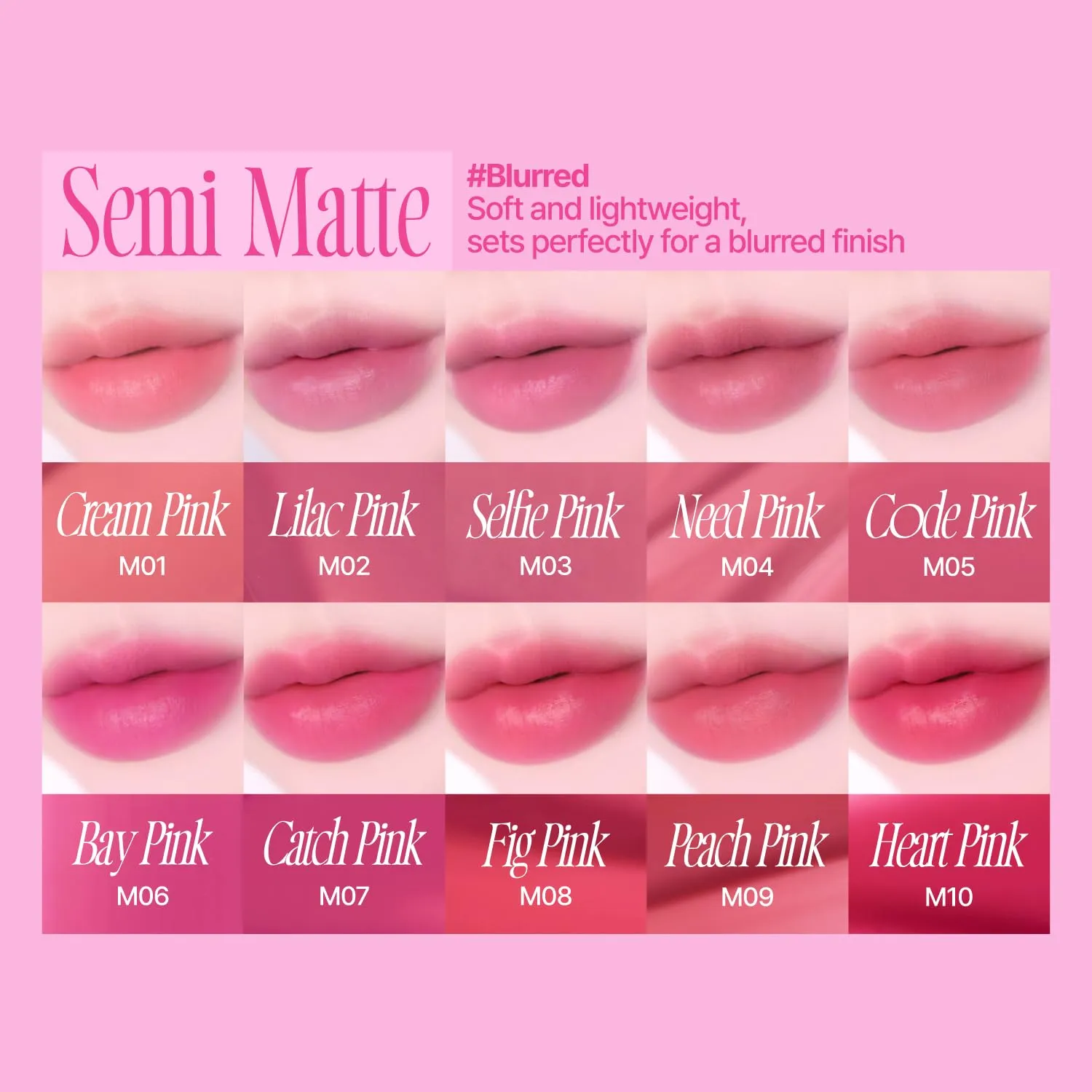 Pink Obsession Stay-Fit Lip Tint | G06 Way Pink | Weightless & Layerable Tint for Smudge-proof, Long-lasting Wear | Soft Blur Finish or Vibrant Flush | 3.8g