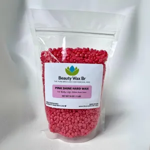 Pink Shine Hard Wax Beads for Brazilian Hair Removal | Gentle, Sensitive Skin, Made in USA | 16 OZ