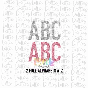 Pink & Silver Spirit Alpha - Alpha Pack - Alphabet Clipart - Instant Download