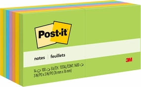 Post-it Notes, 3 in x 3 in, 14 Sticky Notes Pads, 100 Sheets per Pad, Floral Fantasy Collection, School Supplies and Oﬃce Products