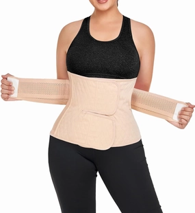 Postpartum Belly Band Abdominal Binder Post Surgery C-section Belly Binder Wrap Girdle Recovery Belt Back Support (Nude, Large)