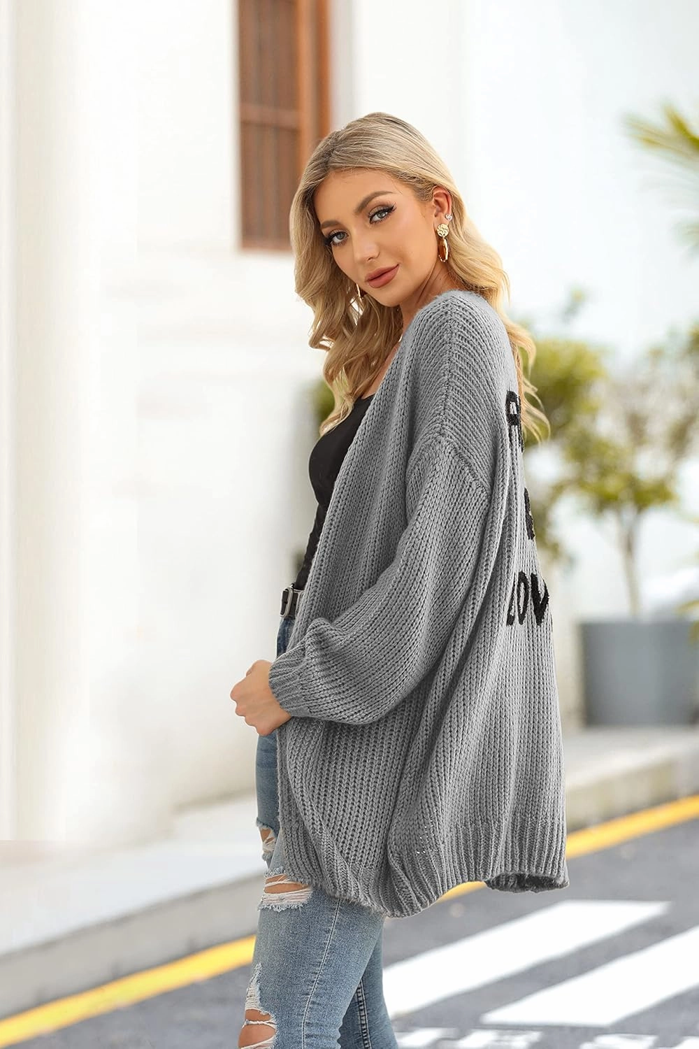 PRETTYGARDEN Women's Long Sleeve Open Front Knit Cardigans Sweaters Soft Loose Draped Coat Outerwear