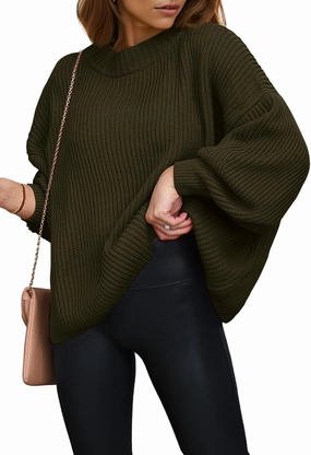PRETTYGARDEN Womens Sweaters Fall 2025 Oversized Chunky Knitted Pullover Sweater Casual Long Sleeve Crewneck Cute Sweaters