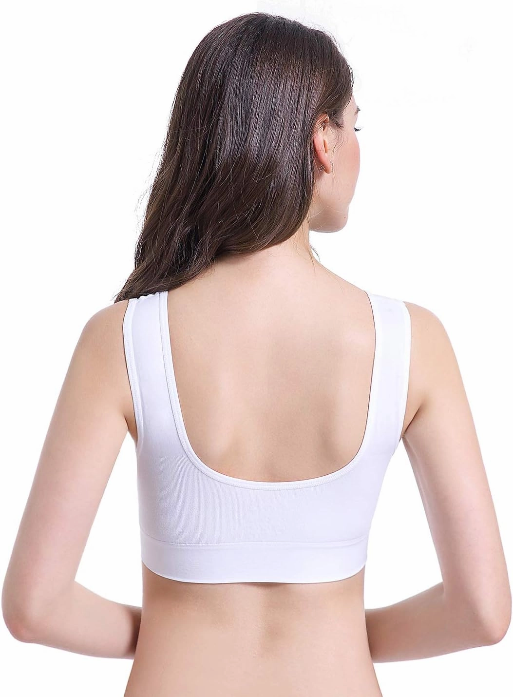 PRETTYWELL Sleep Bras for Women, Comfort Seamless Wireless Stretchy Sports Bra,3 Pack Yoga Bras, with Removable Pads