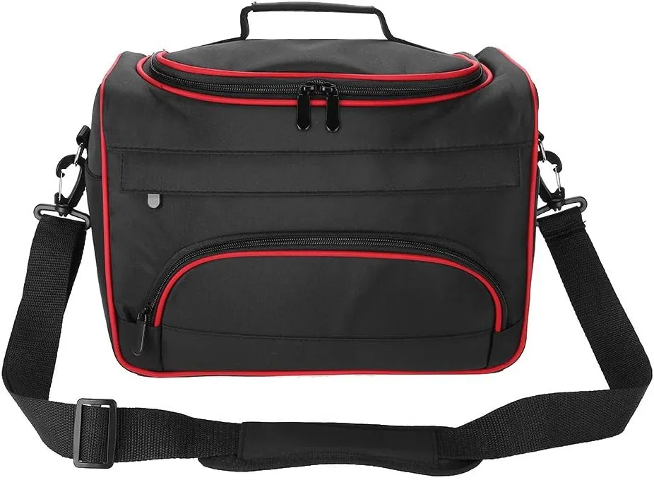 Pro Hairdressing Tool Bag | Large Capacity Salon Organizer for Hair Dryer/Straightener | Sturdy Fabric with Shoulder Strap | Rose Pink/Black