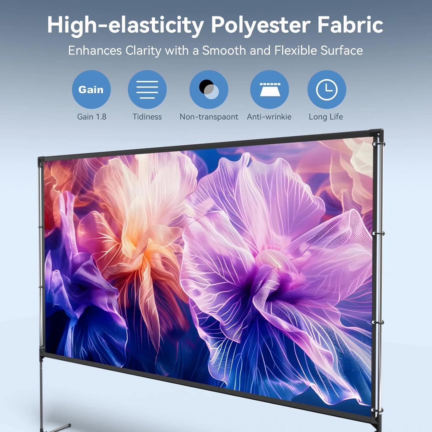 Projector Screen with Stand, BladeCine 100 inch Outdoor Projector Screen Portable Indoor Projection Screen 16:9 4K Rear Front Movie Screen with Carry Bag for Home Backyard Theater