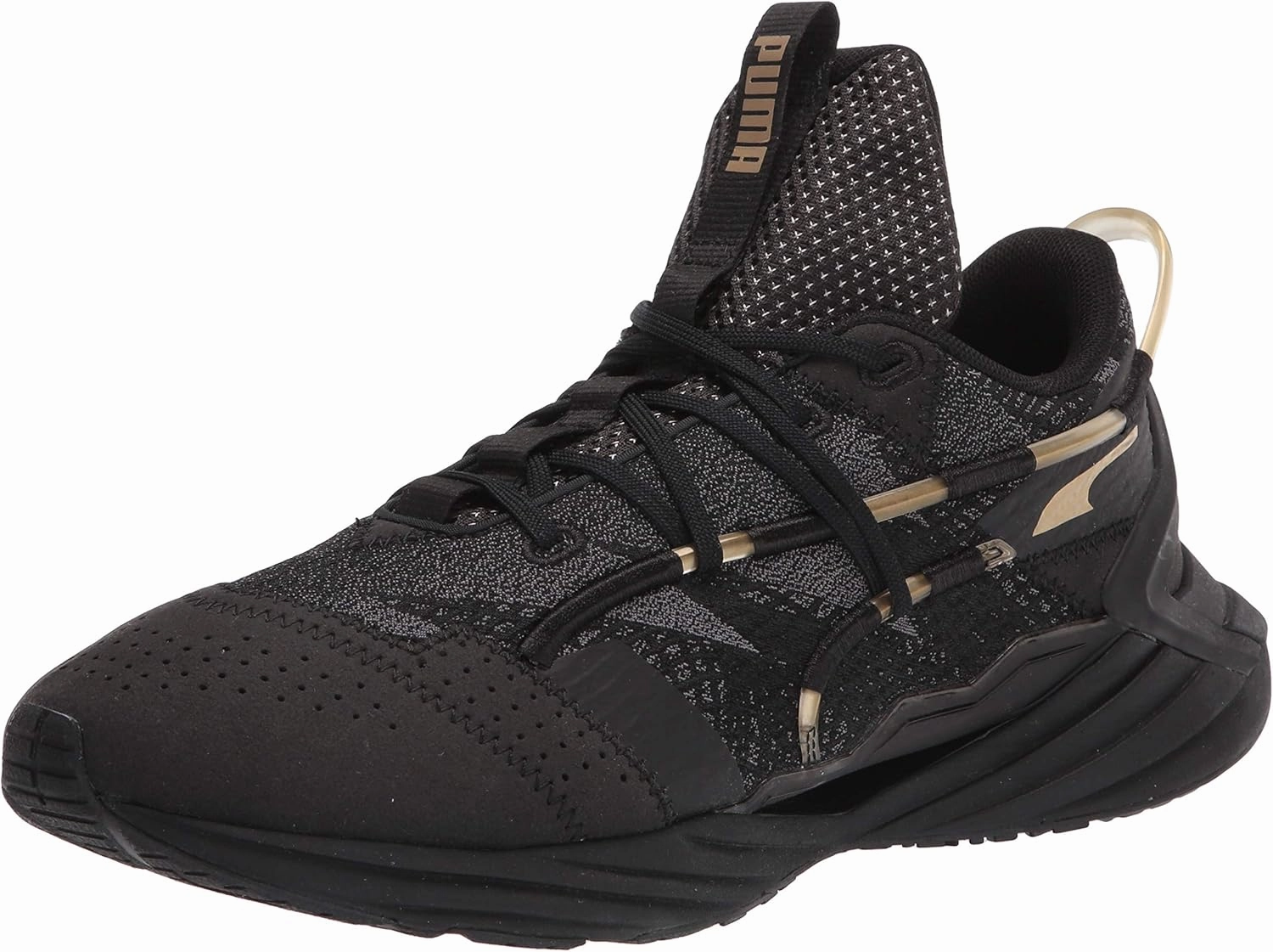 Puma Women's Ultra Triller Cross Trainer, Jacquard Black-Metallic Gold, 7