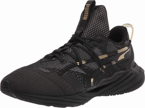 Puma Women's Ultra Triller Cross Trainer, Jacquard Black-Metallic Gold, 7