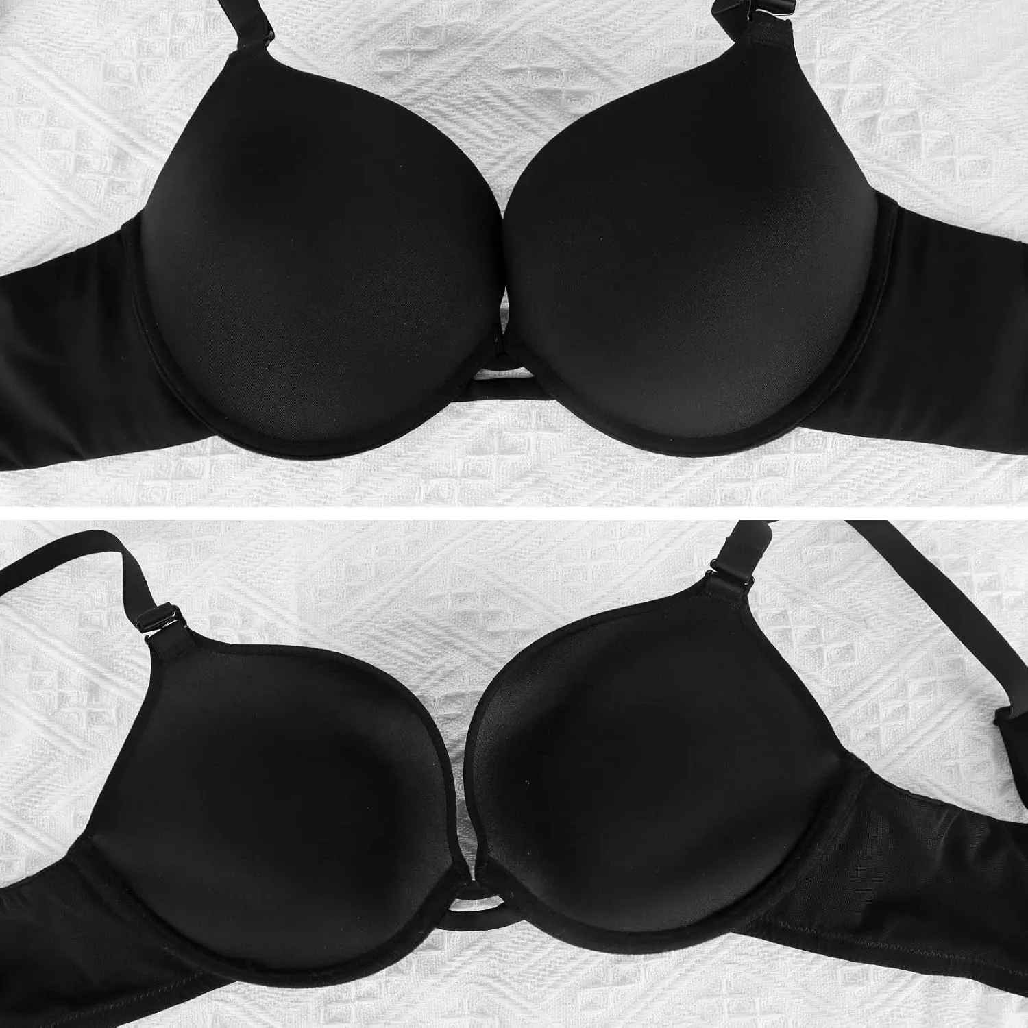 Push Up Thick Padded Plunge Underwire T Shirt Lace Bra Lift Support for Women Add One Cup