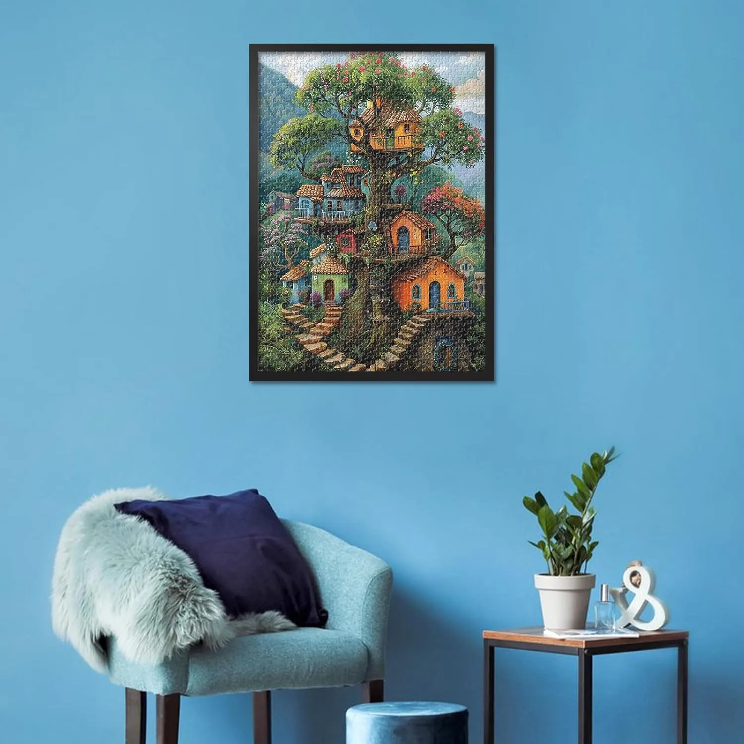 Puzzles for Adults 1000 Pieces - Fantastical Treehouse - Premium 1000 Piece Puzzle for Adults, Whimsical Art Style Fun Jigsaw Puzzles with Vibrant Artwork 27.5"x19.6"/70 * 50cm