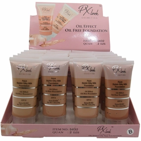 PX Look Makeup Oil Effect Liquid Foundation - Wolesale Display 24 Units (5632-B)