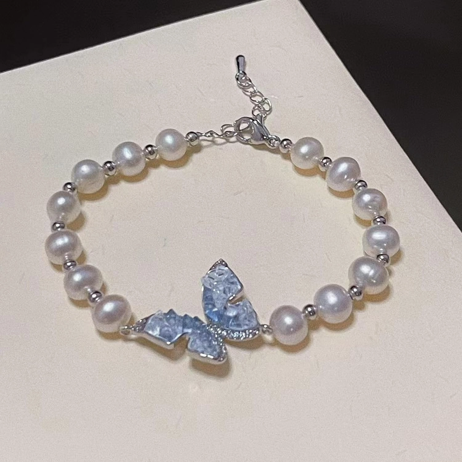 Quality Natural Freshwater Pearl Bracelet for Women 7-8mm Round White Pearls with Sterling Silver Lobster Buckle Jewelry Gifts for Birthday, Wedding, Valentine's Day