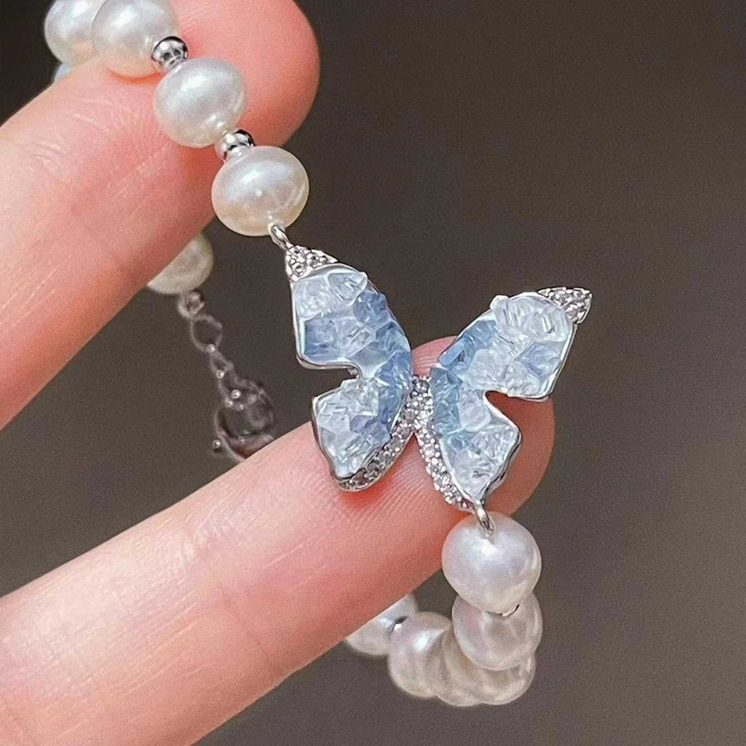 Quality Natural Freshwater Pearl Bracelet for Women 7-8mm Round White Pearls with Sterling Silver Lobster Buckle Jewelry Gifts for Birthday, Wedding, Valentine's Day