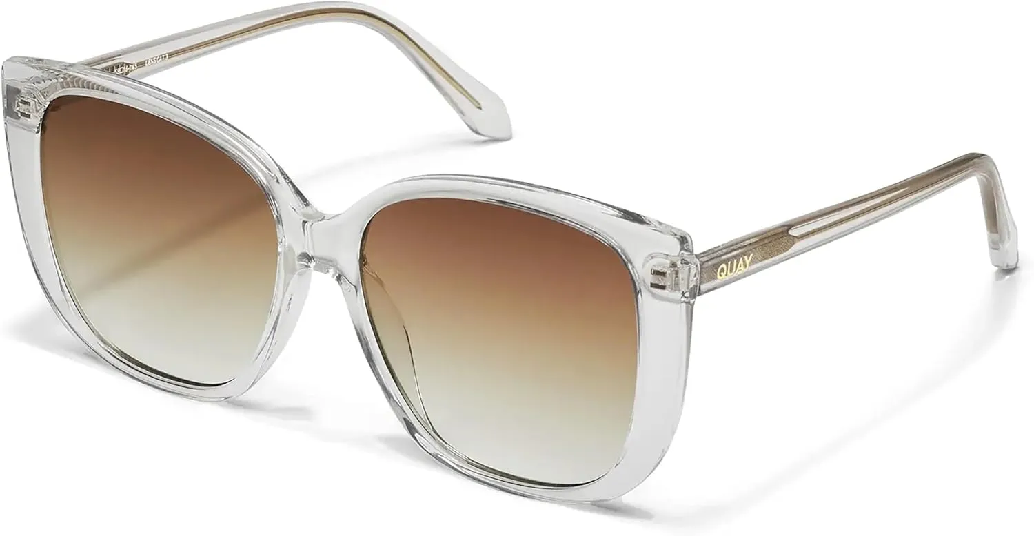 Quay - Womens Sunglasses, Square Lenses with UV Protection (Ever After, Clear)