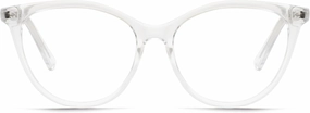 Quay Women's Cat Eye Lenses with Blue Light Protection, Clear, Large