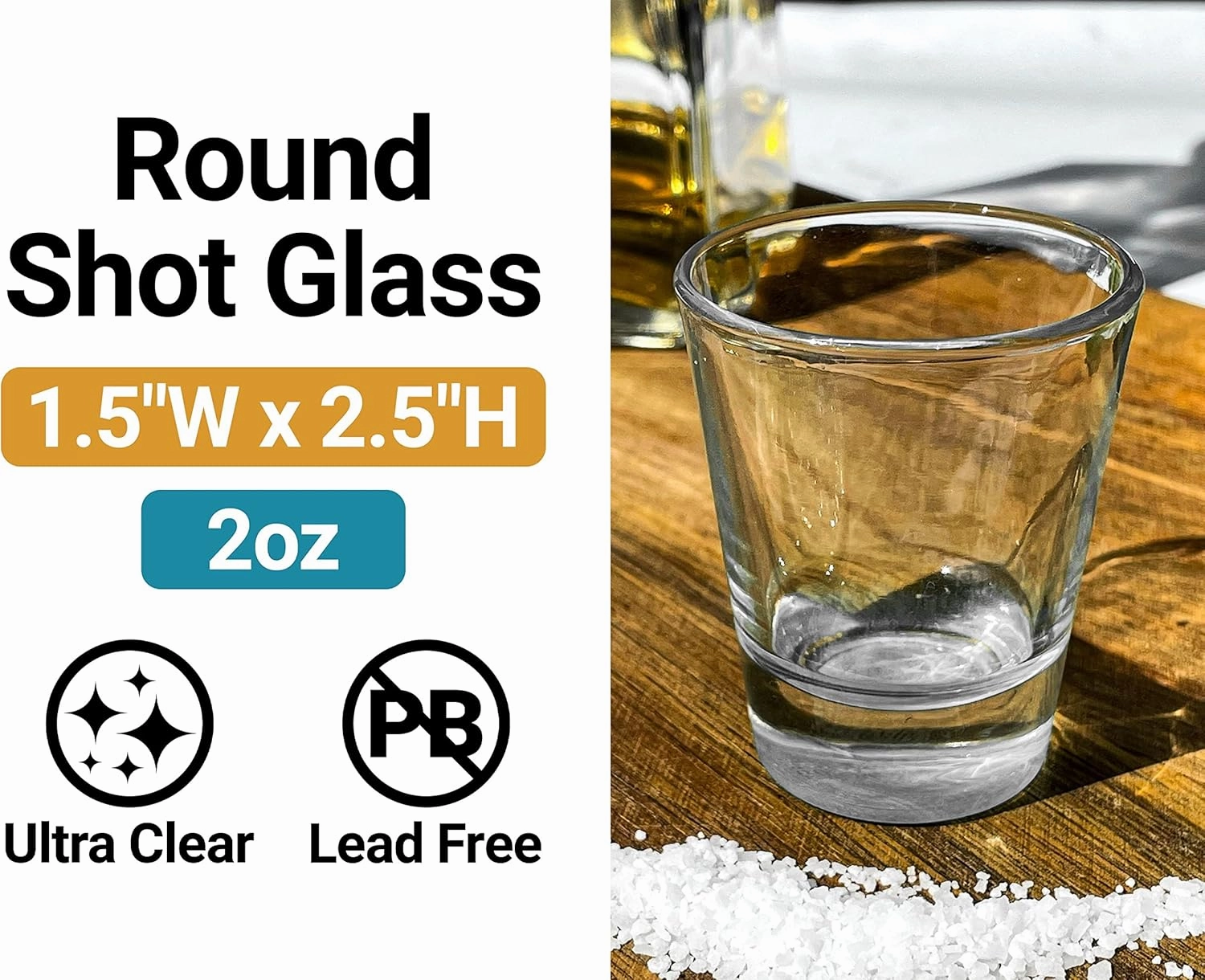 R and R Imports x Tennessee Knoxville Colored Round Shot Glass Clear 2 Pack Officially Licensed Collegiate Product