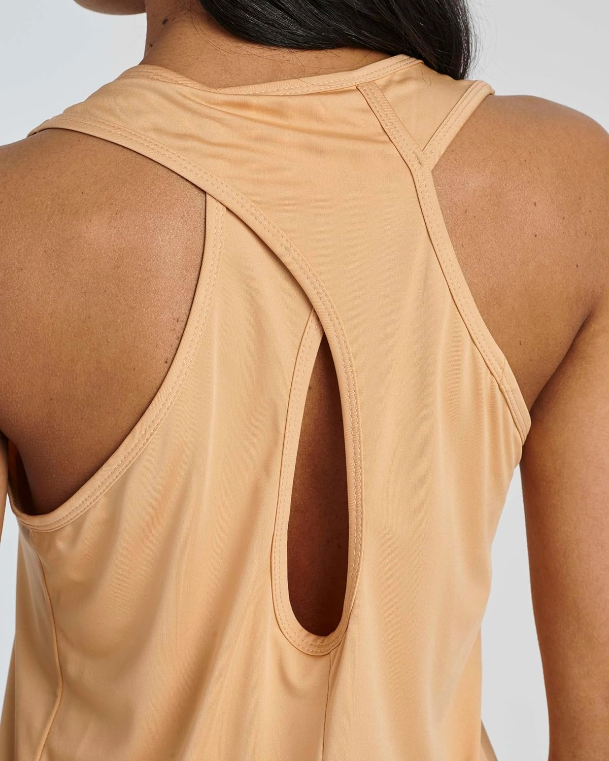 Real Essentials 5 Pack: Women's Crossback Keyhole Open Back Workout Tank Top Dry-Fit Sleeveless Yoga Gym (Available in Plus)