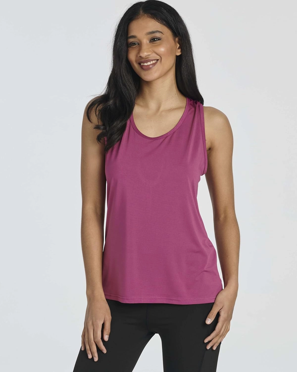 Real Essentials 5 Pack: Women's Crossback Keyhole Open Back Workout Tank Top Dry-Fit Sleeveless Yoga Gym (Available in Plus)