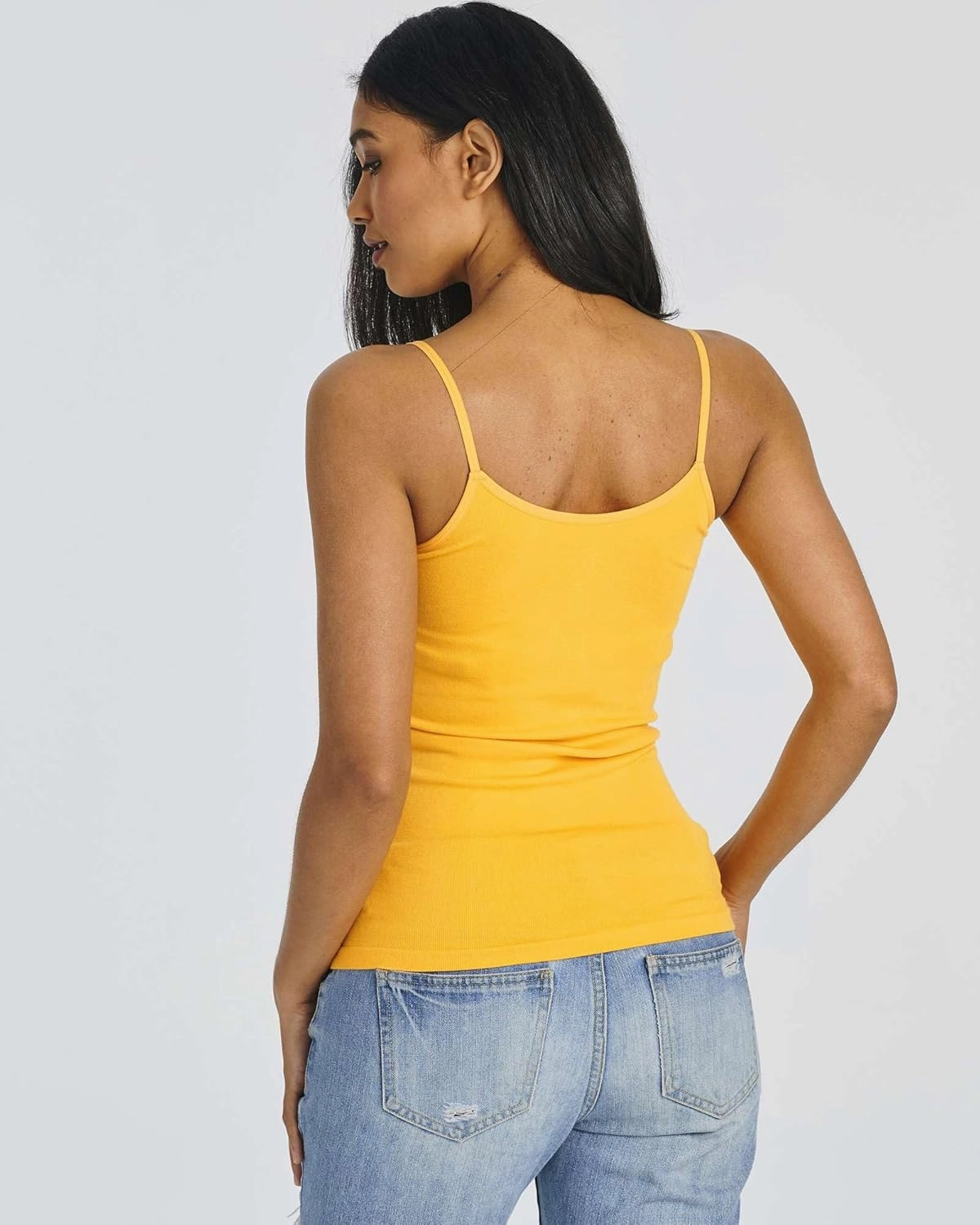 Real Essentials 5 Pack: Women's Ribbed Spaghetti Strap Camisole Seamless Tank Top