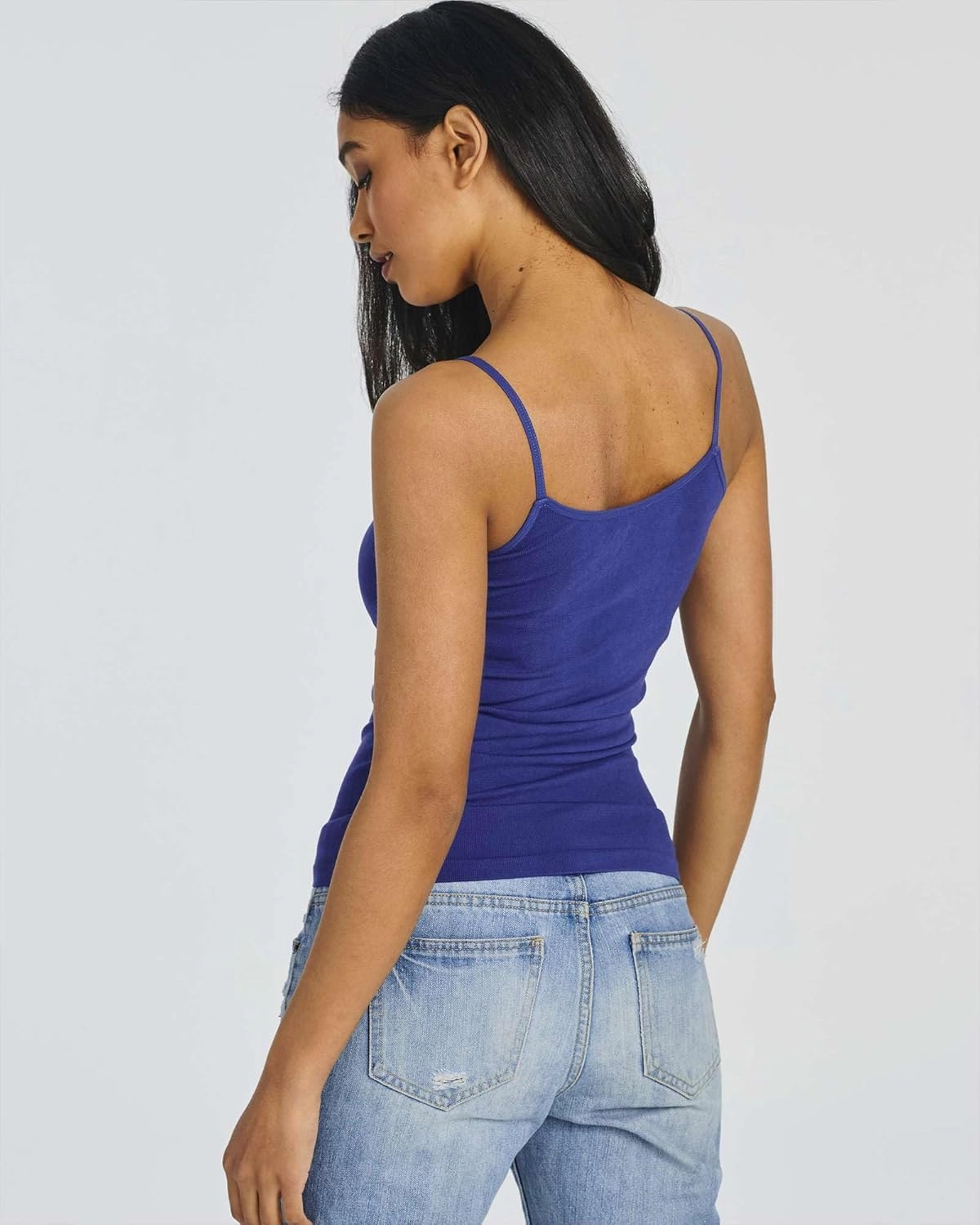 Real Essentials 5 Pack: Women's Ribbed Spaghetti Strap Camisole Seamless Tank Top