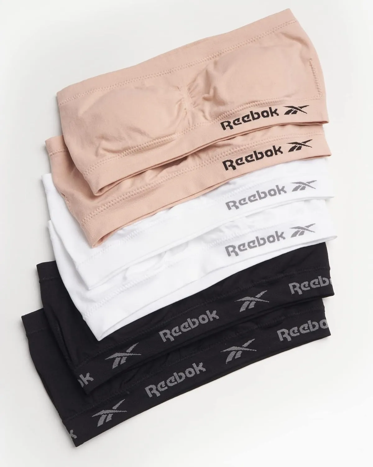 Reebok Girls' Training Bras - 3 Pack/6 Pack Soft Seamless Strapless Tube Bandeau Bra with Removable Pads (Sizes: S-XL)