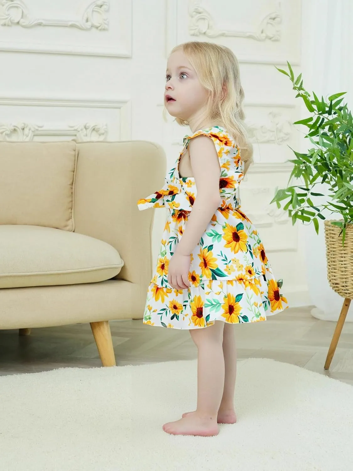 Renotemy Newborn Infant Baby Girl Dresses Summer Outfits Boho Casual Sundress Gifts Toddler Clothes for Girl with Hat and Bag
