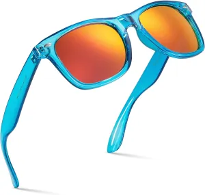 Retro Rewind Translucent Frame Colorful Neon 80s Mirrored Sunglasses for Men Women